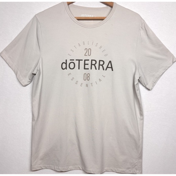 Doterra Tops - doTERRA Essential Oil Graphic T-Shirt Womens Large Gray Short Sleeve Crew Neck L